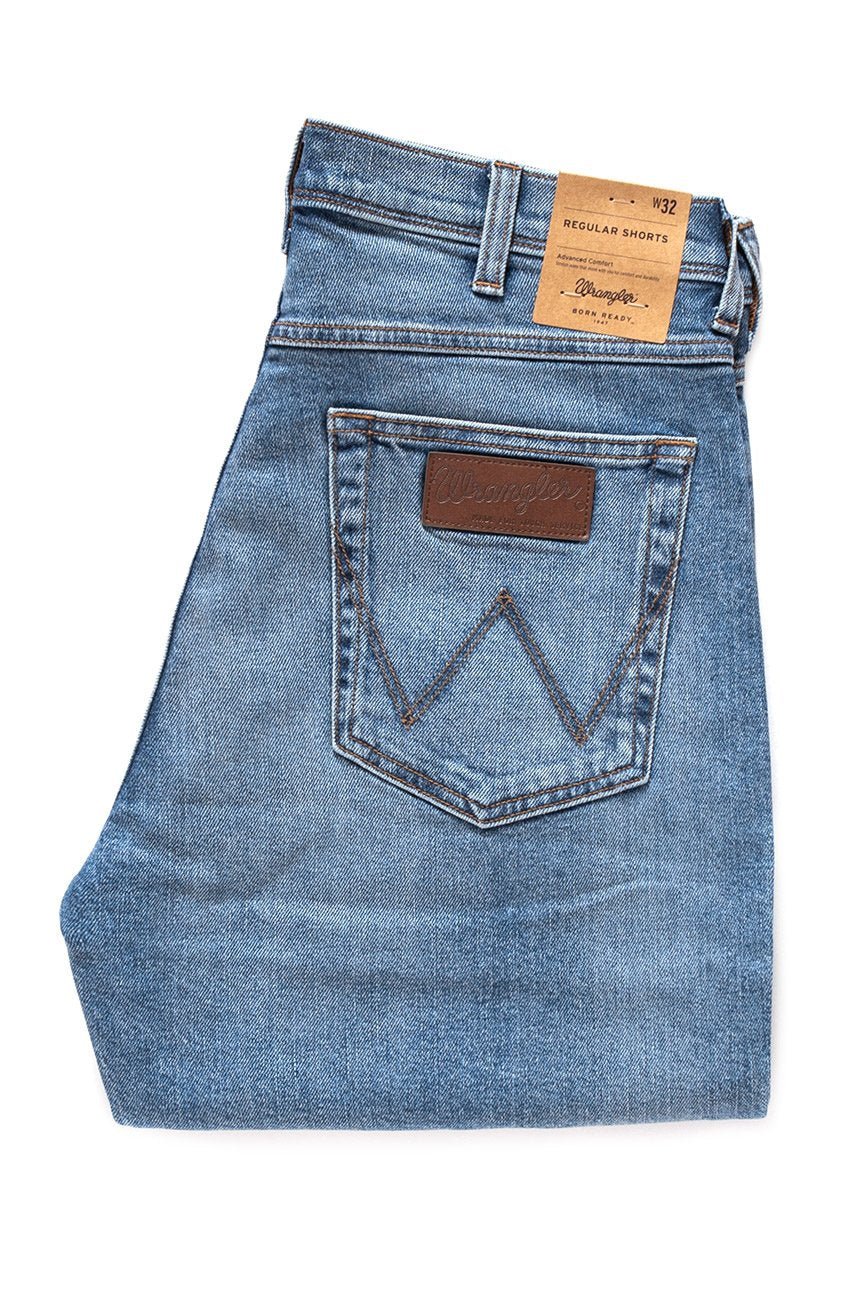 SPODENKI MĘSKIE WRANGLER REGULAR SHORTS MISTY BLUE W15U2375M