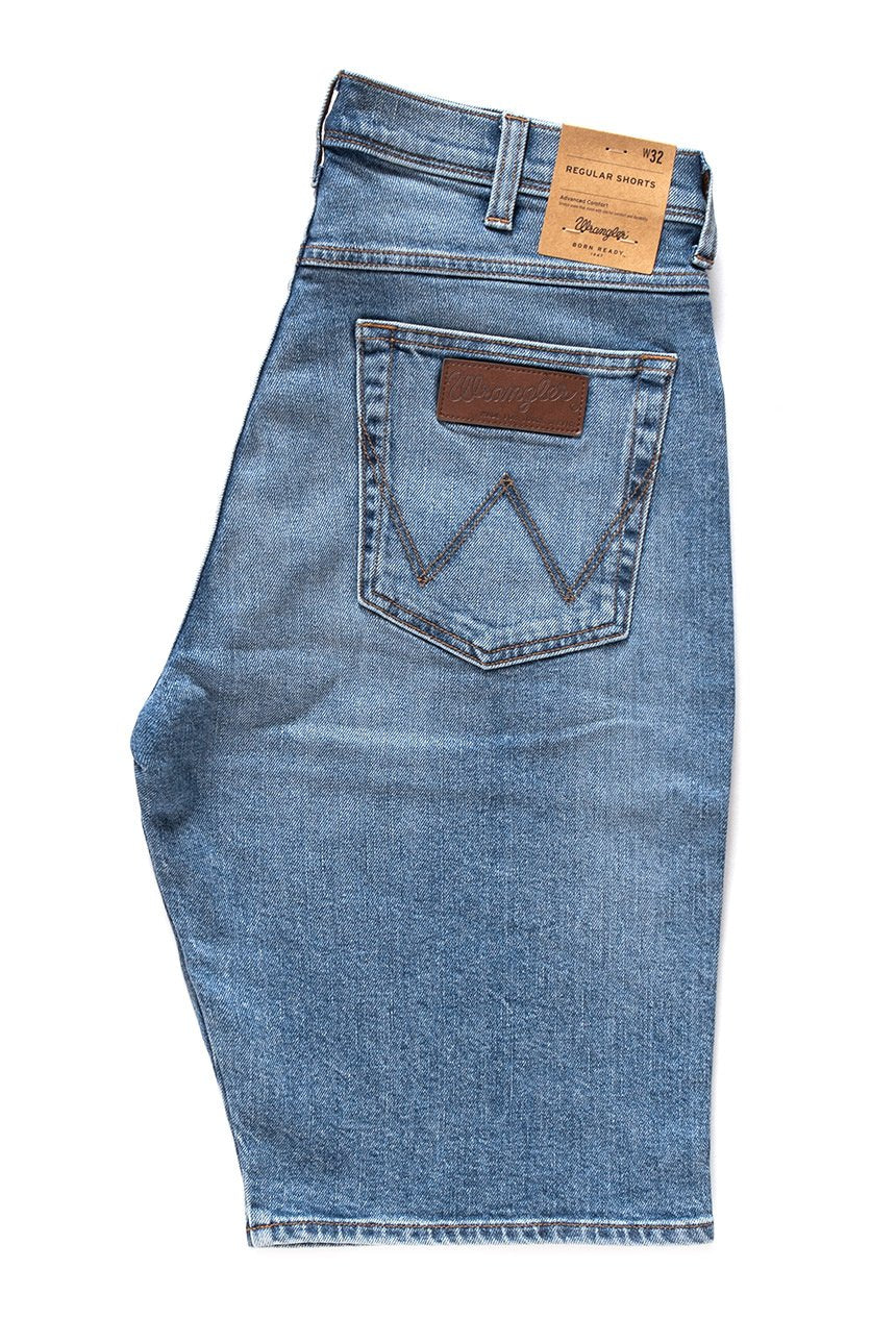 SPODENKI MĘSKIE WRANGLER REGULAR SHORTS MISTY BLUE W15U2375M