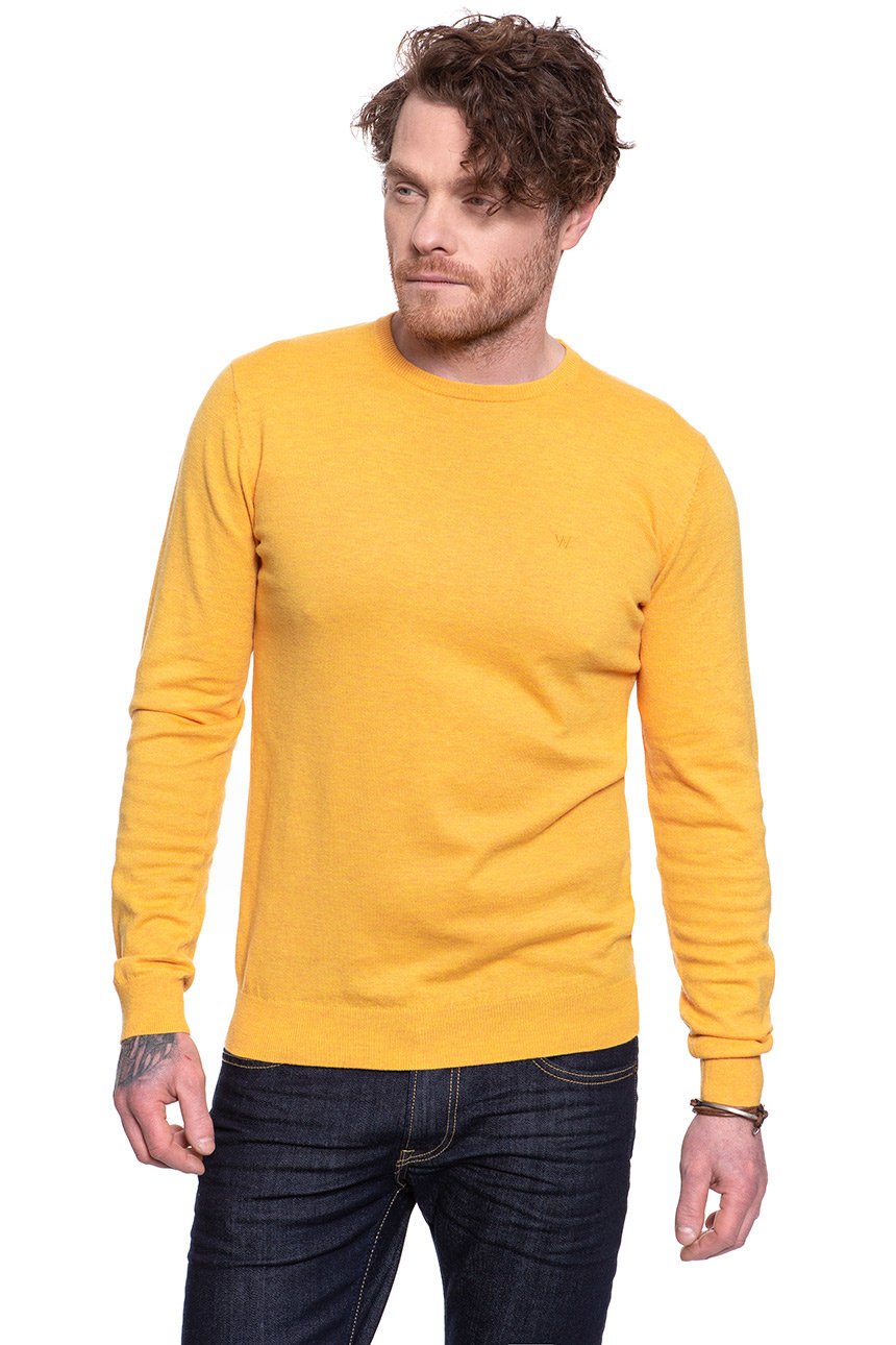 MĘSKI SWETER WRANGLER CREWNECK KNIT MIN YELLOW W8A02PY02