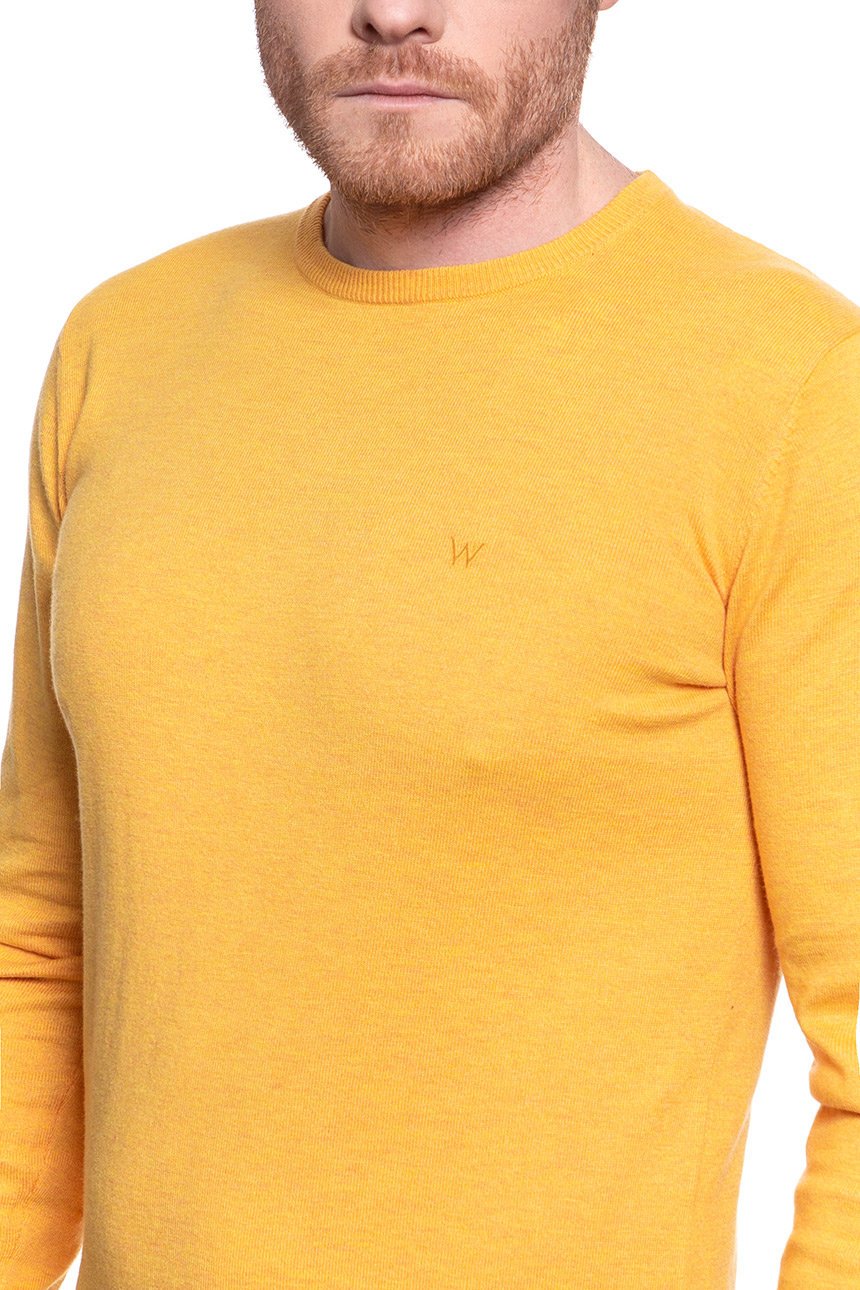 MĘSKI SWETER WRANGLER CREWNECK KNIT MIN YELLOW W8A02PY02