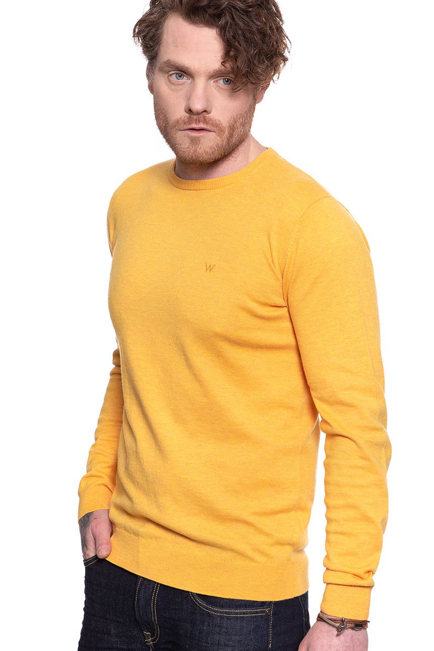 MĘSKI SWETER WRANGLER CREWNECK KNIT MIN YELLOW W8A02PY02