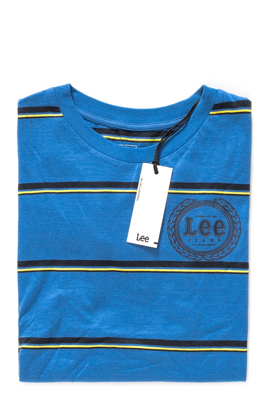 LEE T SHIRT DAMSKI STRIPE TEE CITY BLUE L42JJC32