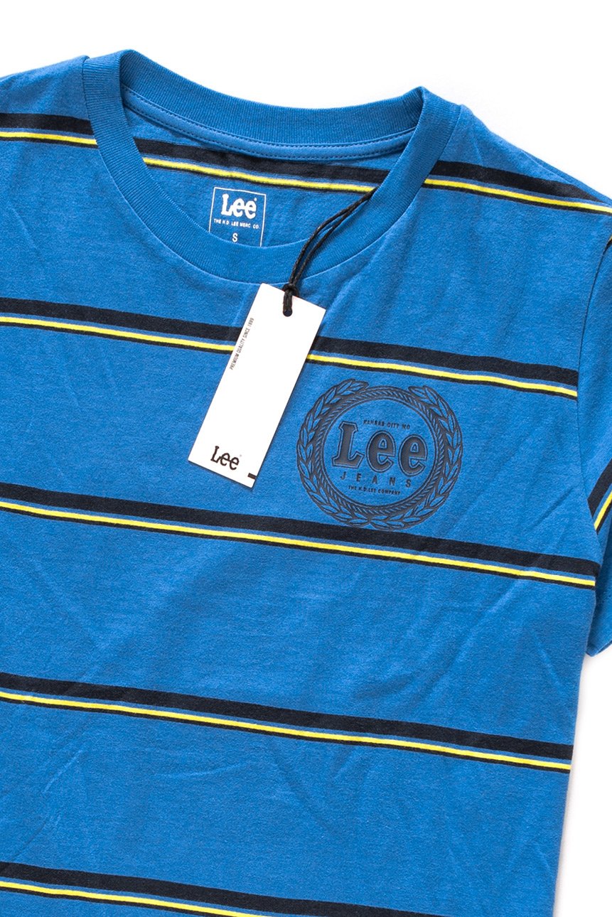 LEE T SHIRT DAMSKI STRIPE TEE CITY BLUE L42JJC32