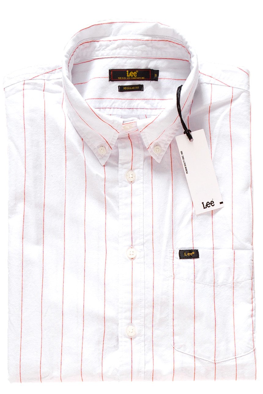 KOSZULA MĘSKA LEE BUTTON DOWN SS BRIGHT RED L886NCEF