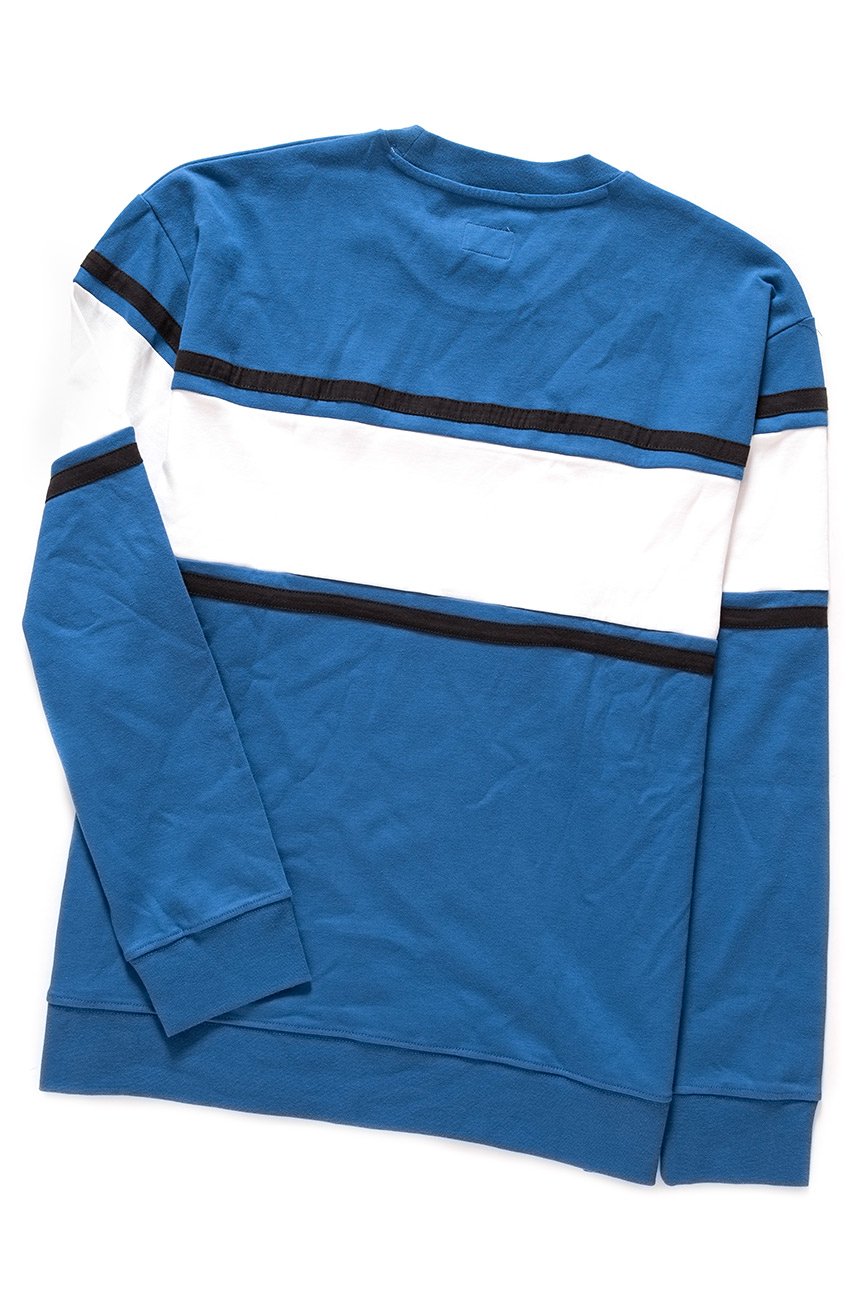 BLUZA WRANGLER COLORBLOCK CREW SWEATER TURKISH SEA W6599IH86