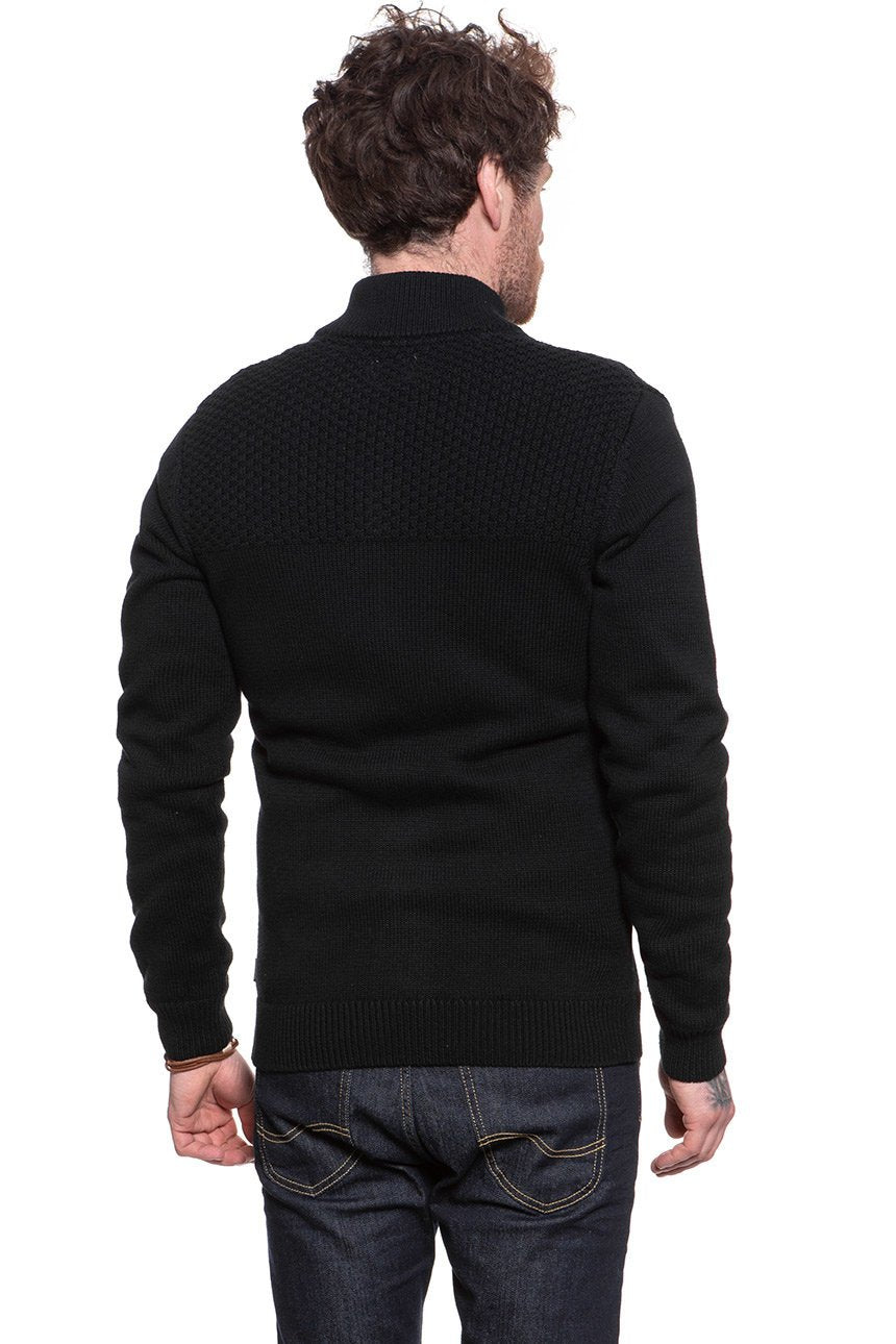 MĘSKI SWETER WRANGLER FULL ZIP KNIT BLACK W8A3RK100