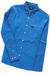 KOSZULA MĘSKA LEE SLIM BUTTON DOWN  DIPPED BLUE L66XNRLA