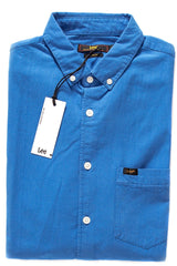 KOSZULA MĘSKA LEE SLIM BUTTON DOWN  DIPPED BLUE L66XNRLA