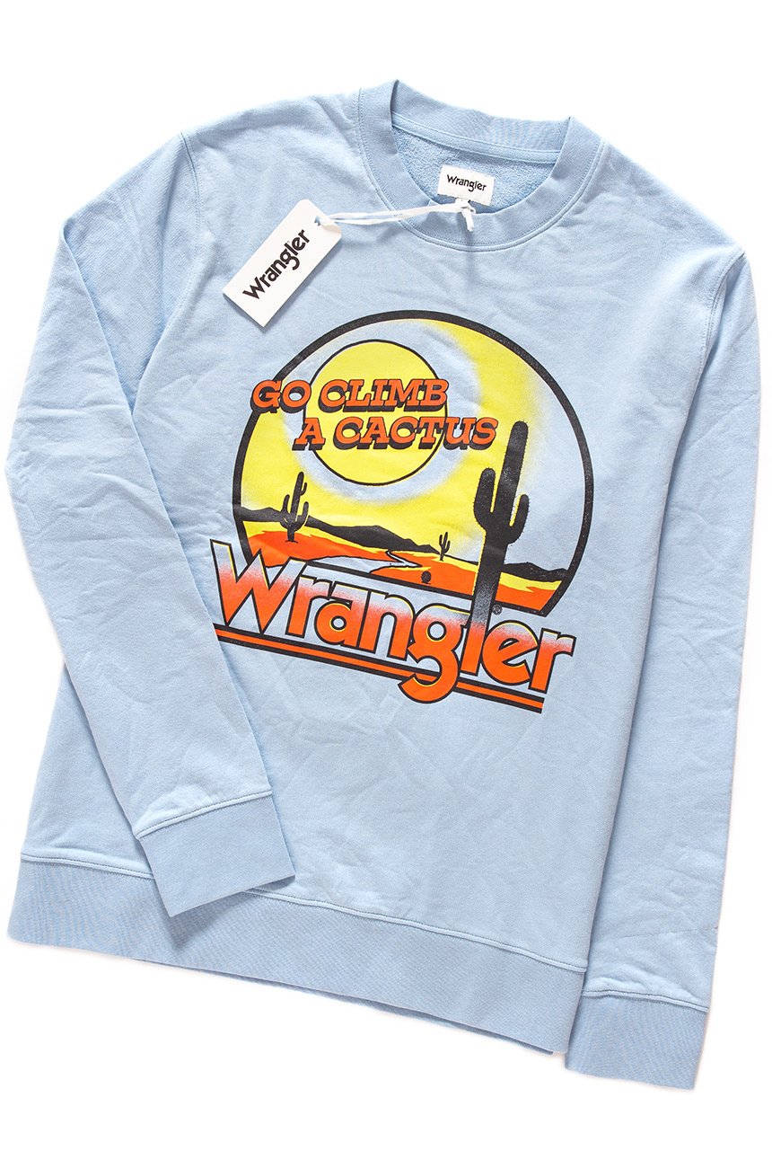 BLUZA WRANGLER GRAPHIC CLEAN SWEAT CERULEAN W6597I8VT