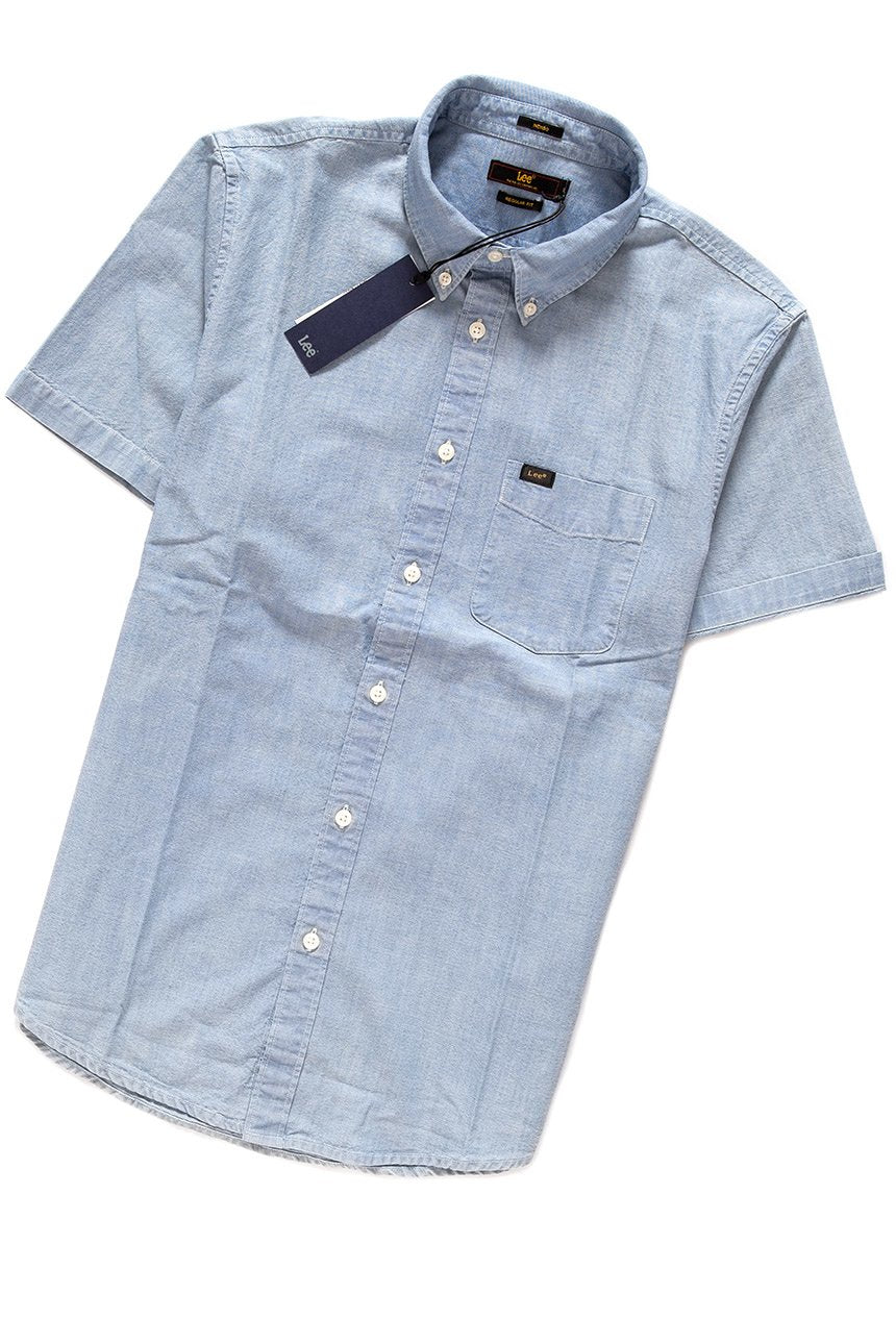 KOSZULA LEE BUTTON DOWN SS HEATHER BLUE L886KYLI