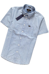 KOSZULA LEE BUTTON DOWN SS HEATHER BLUE L886KYLI