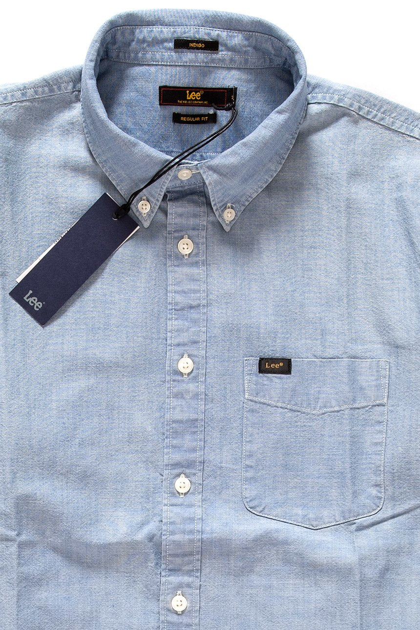 KOSZULA LEE BUTTON DOWN SS HEATHER BLUE L886KYLI