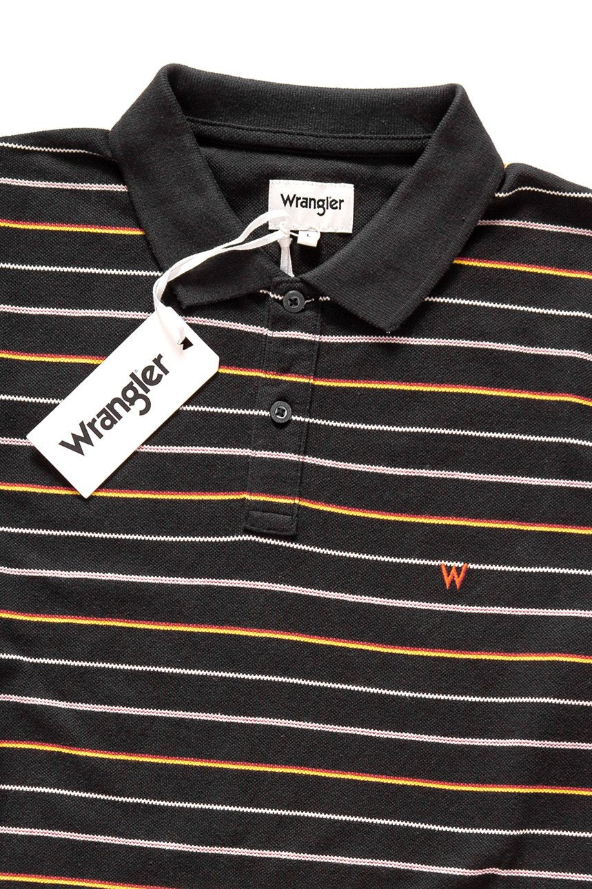 POLO WRANGLER FINE STRIPE POLO FADED BLACK W7C16KAV6