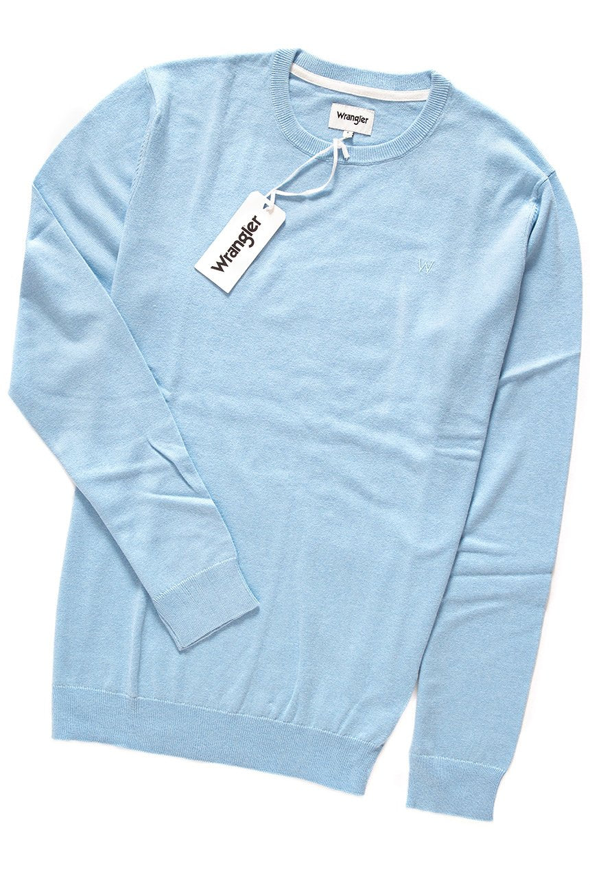 MĘSKI SWETER WRANGLER CREW KNIT CERULEAN W8567PDVT