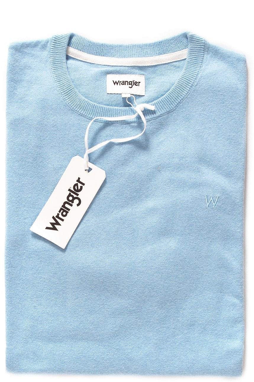 MĘSKI SWETER WRANGLER CREW KNIT CERULEAN W8567PDVT