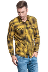 KOSZULA WRANGLER LS 2PKT FLAP SHIRT MIN YELLOW W5A5ORY02