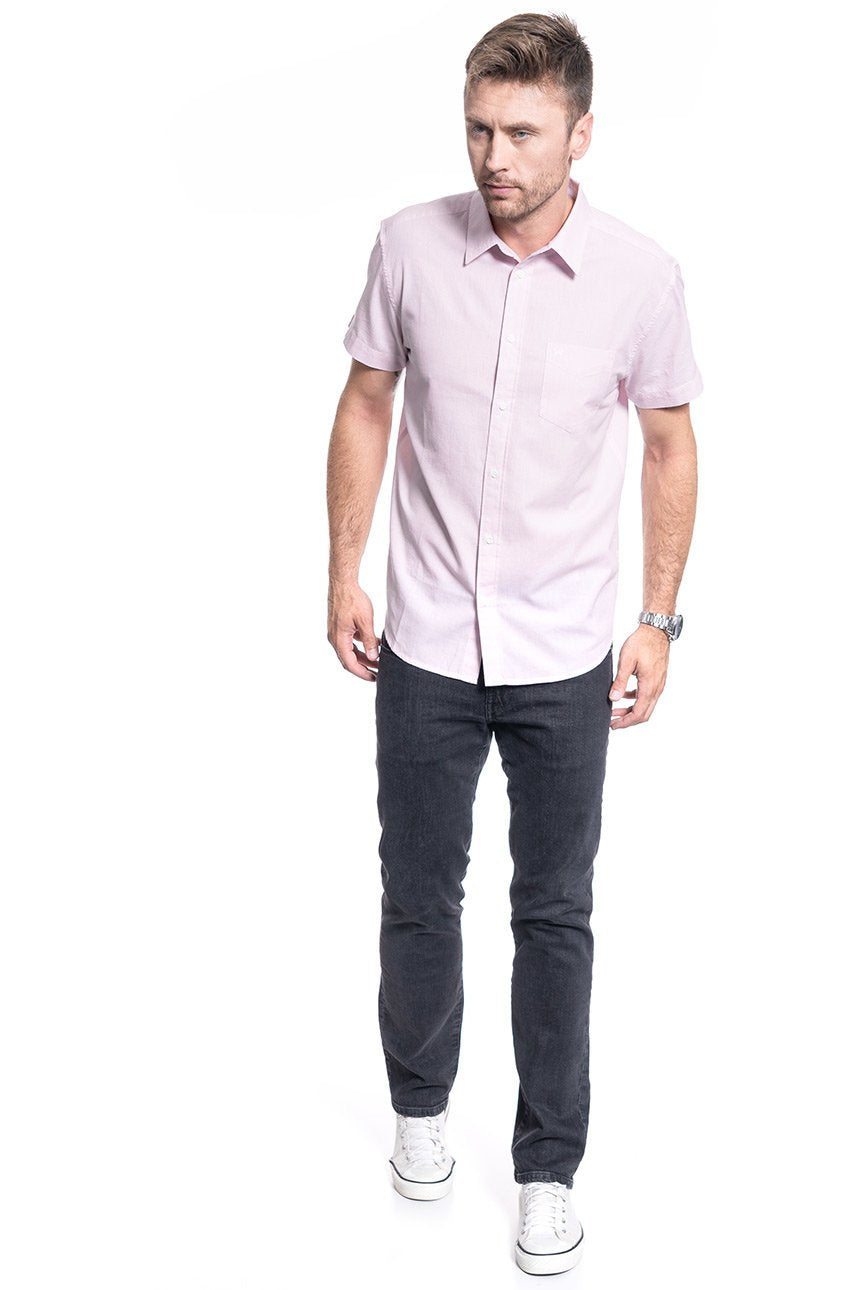 KOSZULA MĘSKA KRÓTKI RĘKAW WRANGLER SS 1PKT SHIRT CAMEO PINK W58604MY2