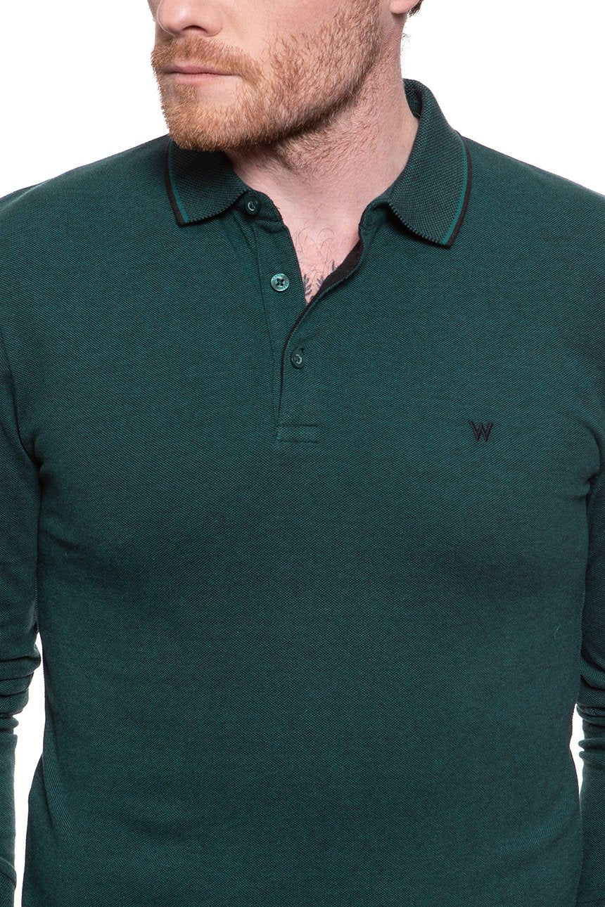 POLO WRANGLER LS REFINED POLO DE TEAL GREEN W 746KHG03