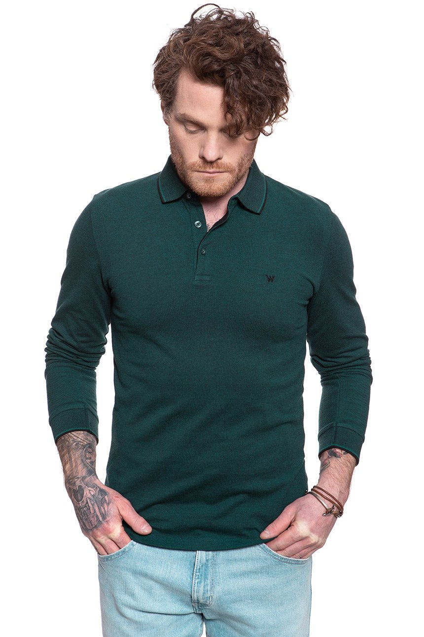 POLO WRANGLER LS REFINED POLO DE TEAL GREEN W 746KHG03