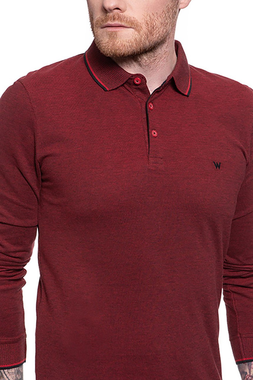 POLO WRANGLER LS REFINED POLO RED W746KHX47