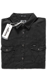 KOSZULA MĘSKA WRANGLER LS WESTERN SHIRT BLACK W5A237S01