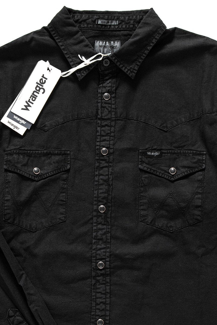 KOSZULA MĘSKA WRANGLER LS WESTERN SHIRT BLACK W5A237S01