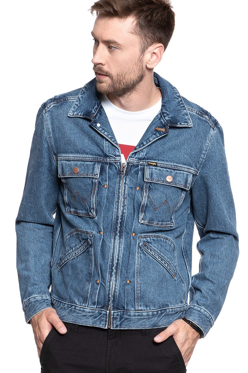 KURTKA JEANSOWA WRANGLER UTILITY JACKET UTILITY BLUE W465RI61R