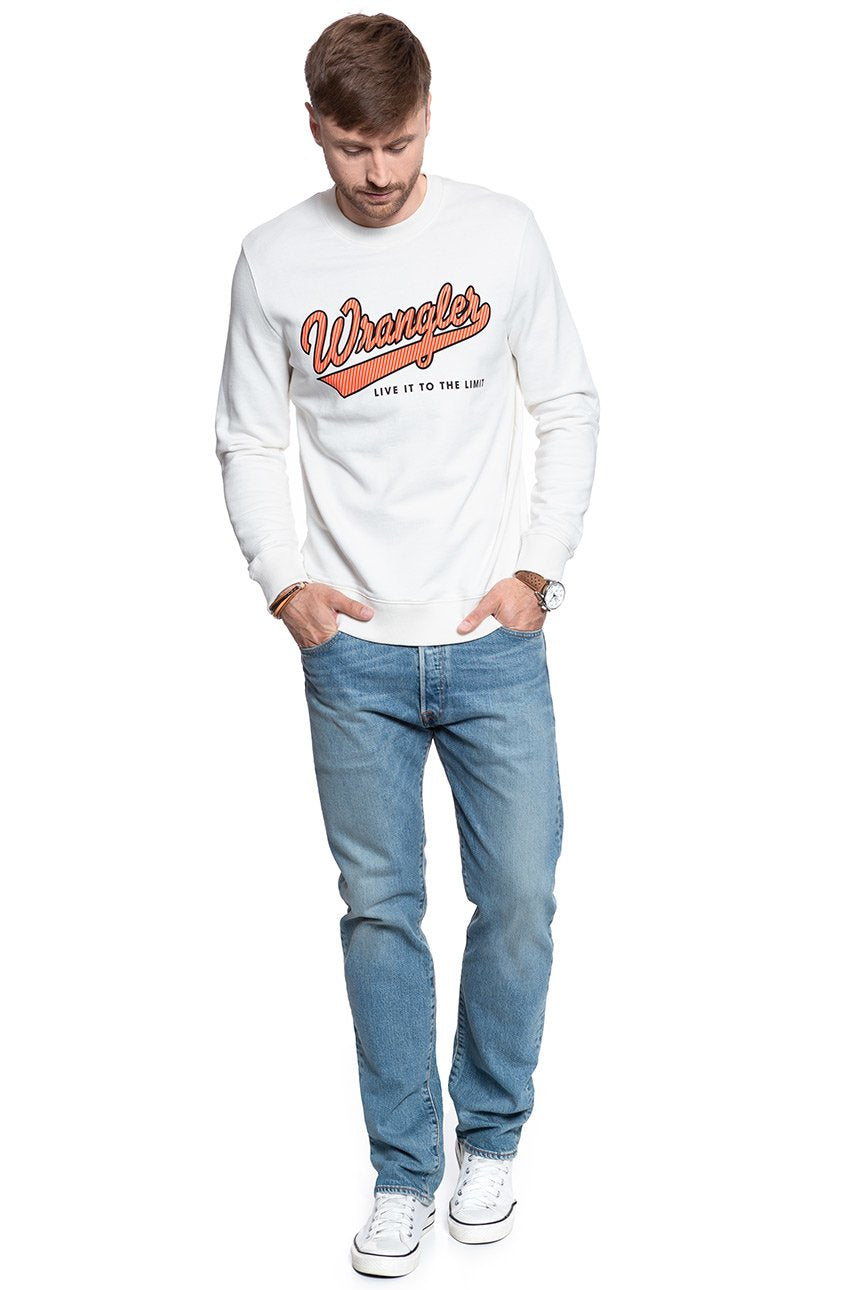 BLUZA WRANGLER SEASONAL LOGO SWEAT OFF WHITE W6A5HA737