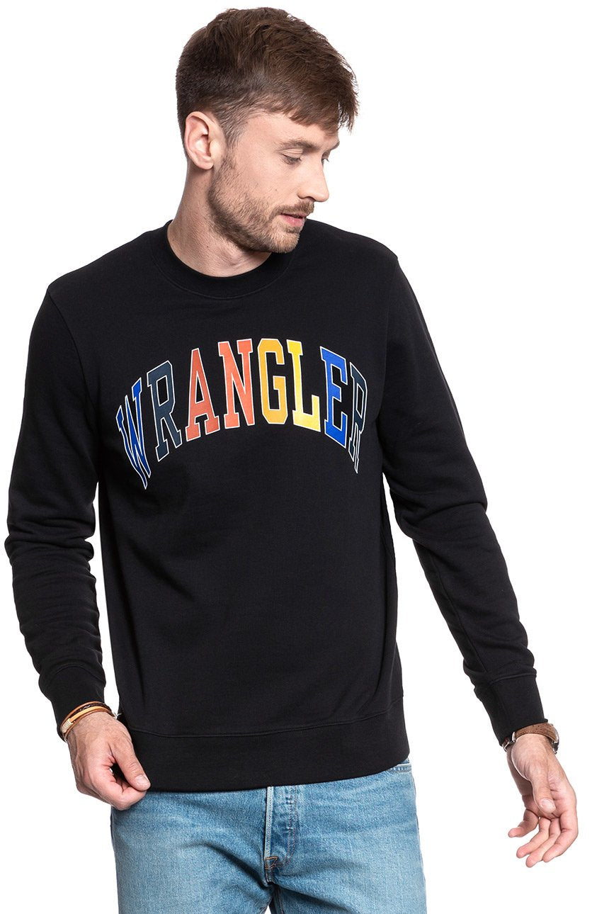 MĘSKA BLUZA WRANGLER LOGO SWEAT BLACK W6B6HY100