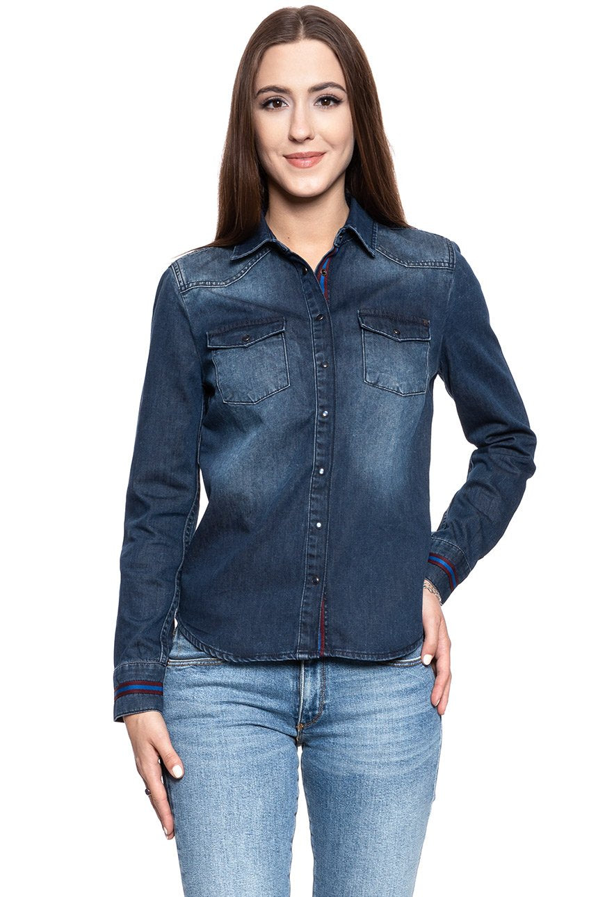 KOSZULA JEANSOWA DAMSKA MUSTANG Denim Shirt 1008428 5000 687