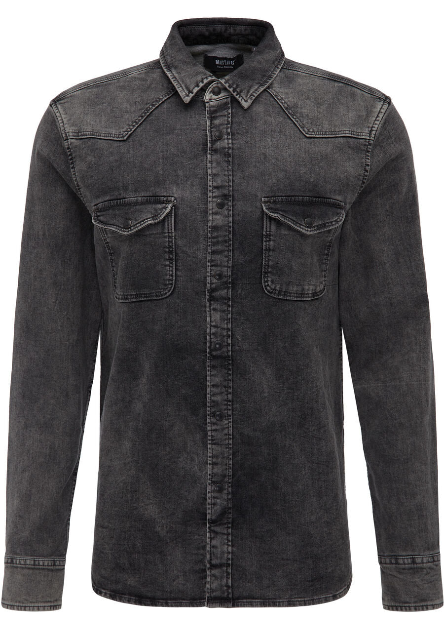 MUSTANG MĘSKA KOSZULA JEANSOWA DENIM GREY 1006854 4500 780