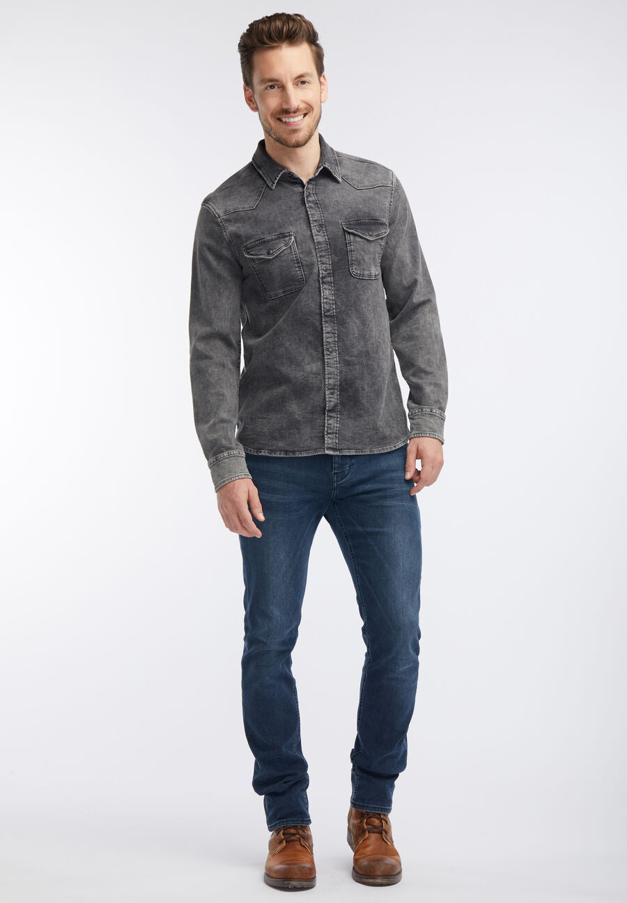 MUSTANG MĘSKA KOSZULA JEANSOWA DENIM GREY 1006854 4500 780