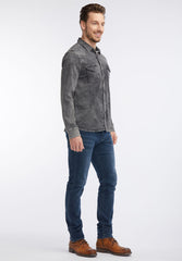 MUSTANG MĘSKA KOSZULA JEANSOWA DENIM GREY 1006854 4500 780