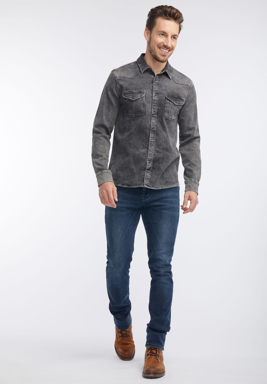 MUSTANG MĘSKA KOSZULA JEANSOWA DENIM GREY 1006854 4500 780