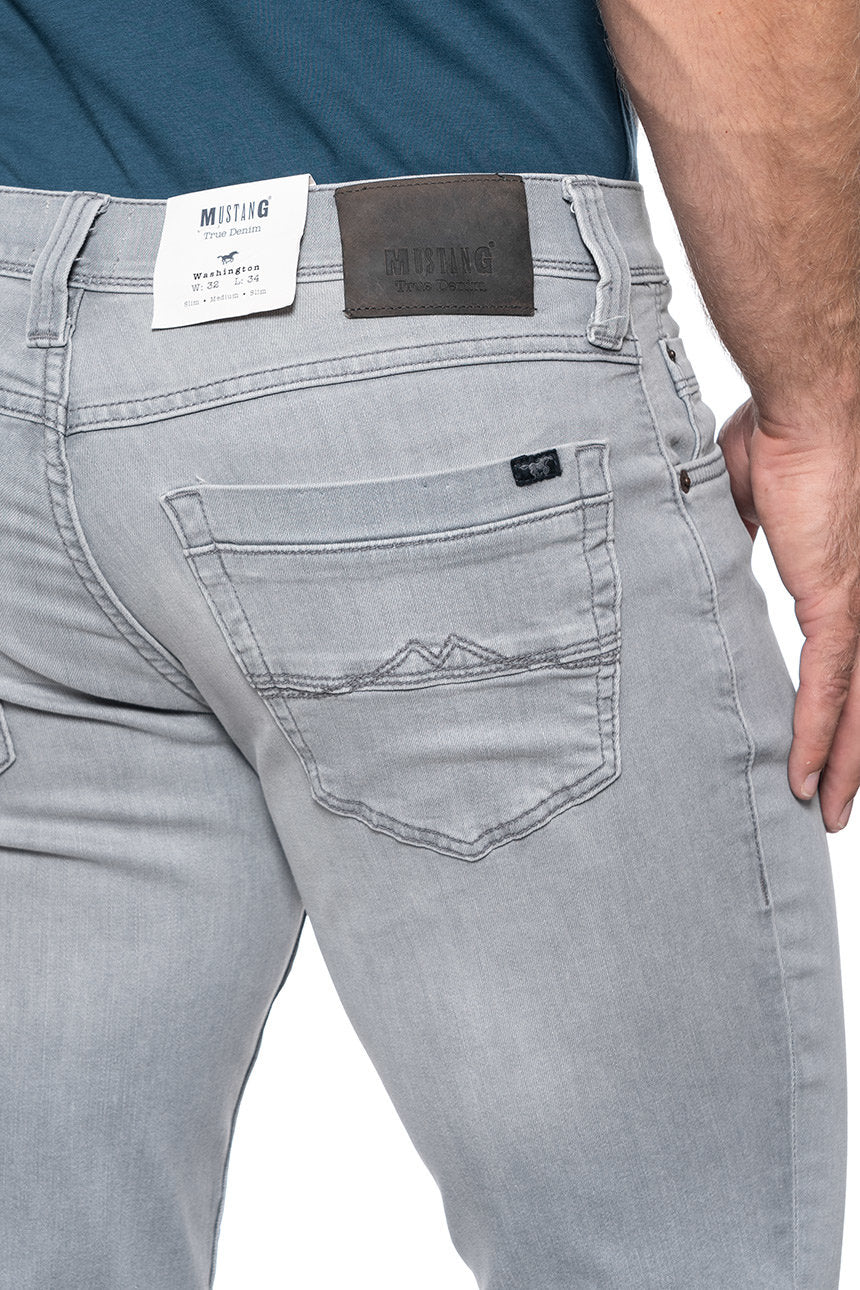 MĘSKIE SPODNIE JEANSOWE MUSTANG Washington DENIM GREY 1007710 4500 581