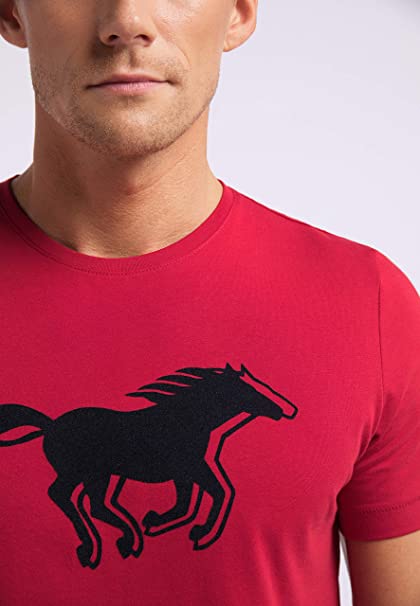 MUSTANG LOGO T-SHIRT MĘSKA KOSZULKA Z KRÓTKIM RĘKAWEM NADRUK CHILI PEPPER 1007820 7189