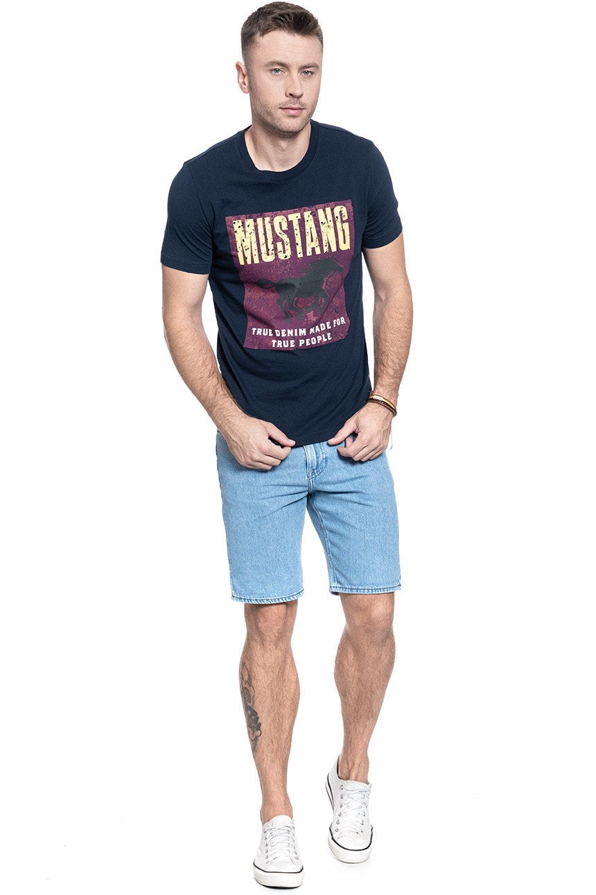 T-SHIRT MĘSKI MUSTANG ALEX C PRINT DARK SAPPHIRE 1007926 4136