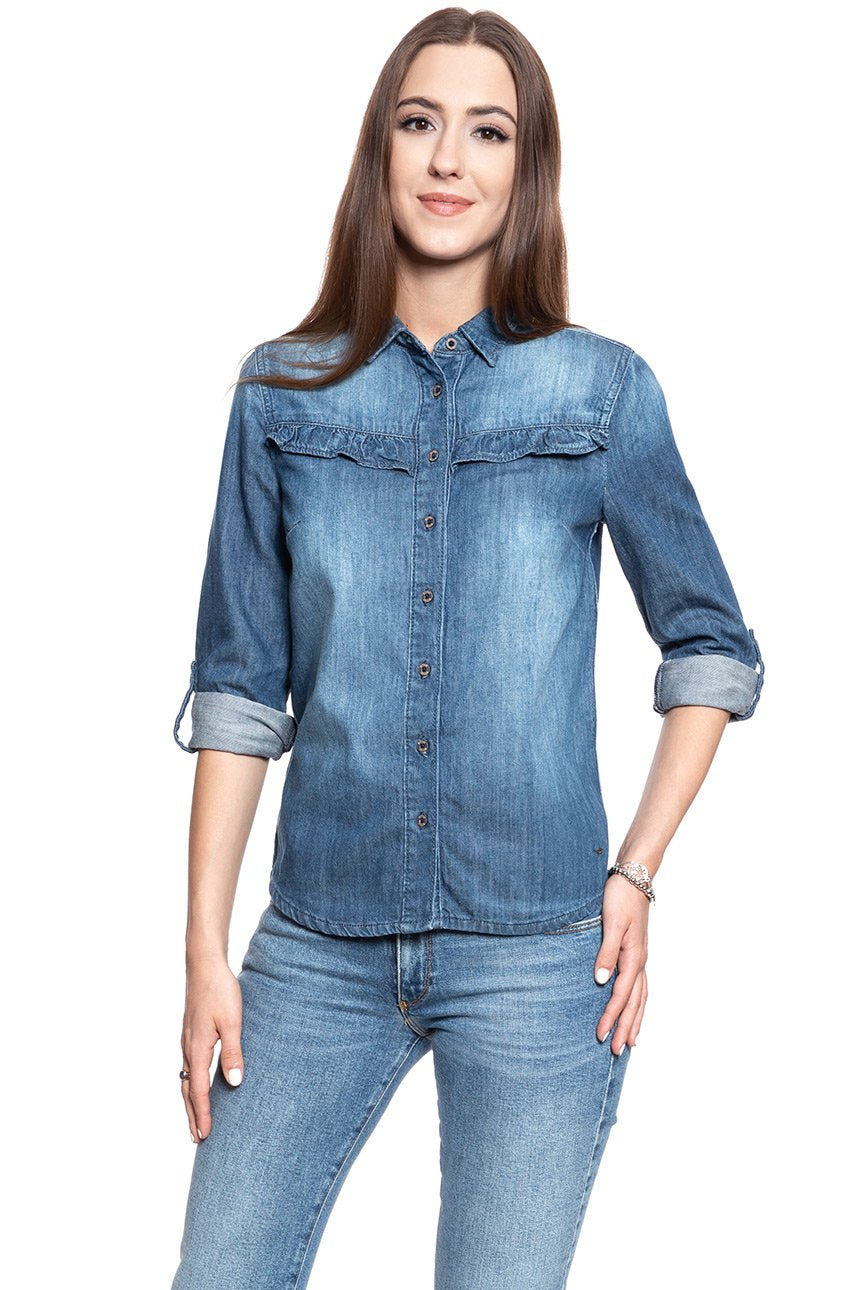 KOSZULA JEANSOWA DAMSKA MUSTANG Denim Shirt DENIM BLUE 1008047 5000 786