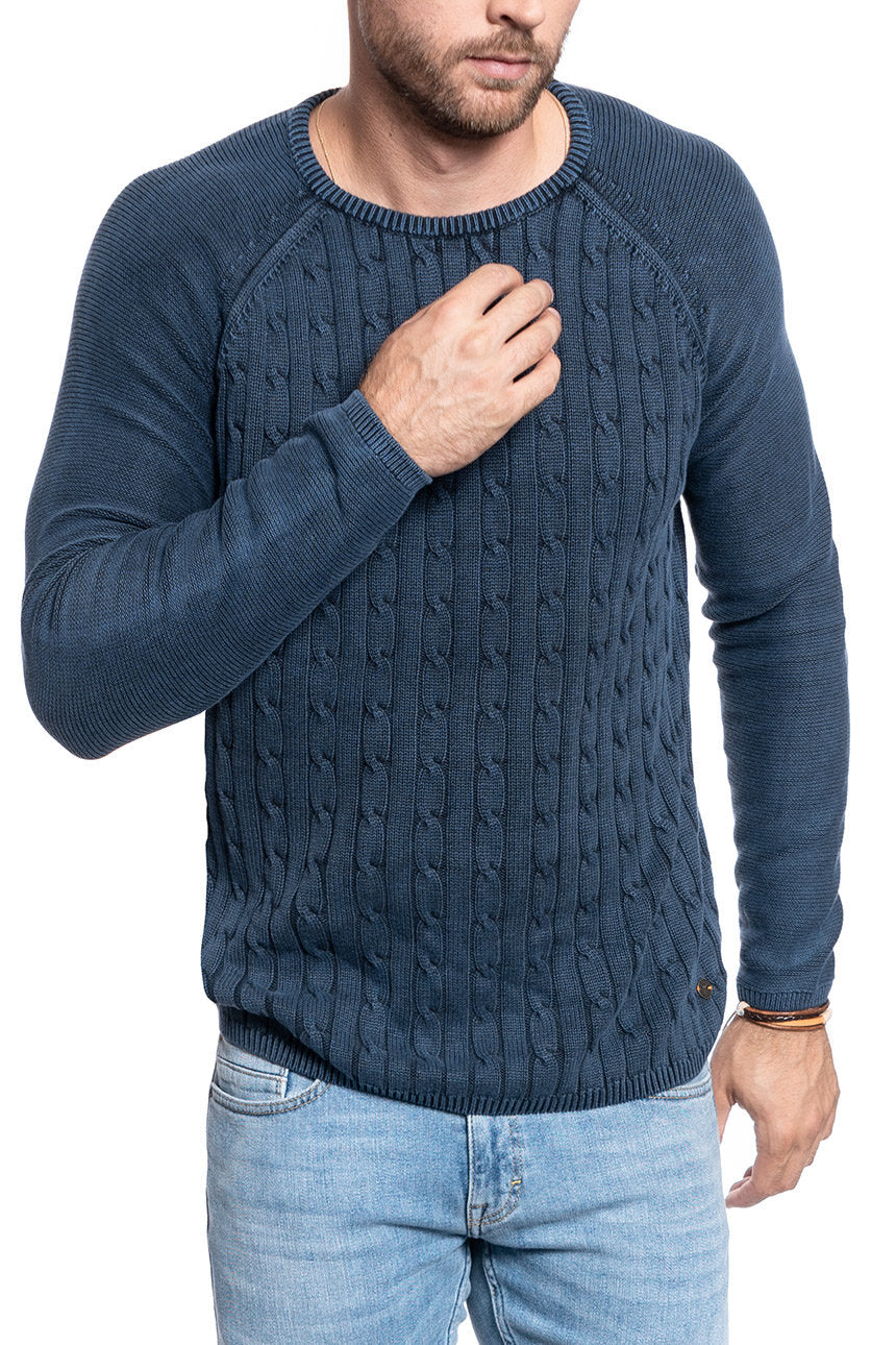 MĘSKI SWETER MUSTANG Emil C Reverse DARK SAPPHIRE 1008313 4136