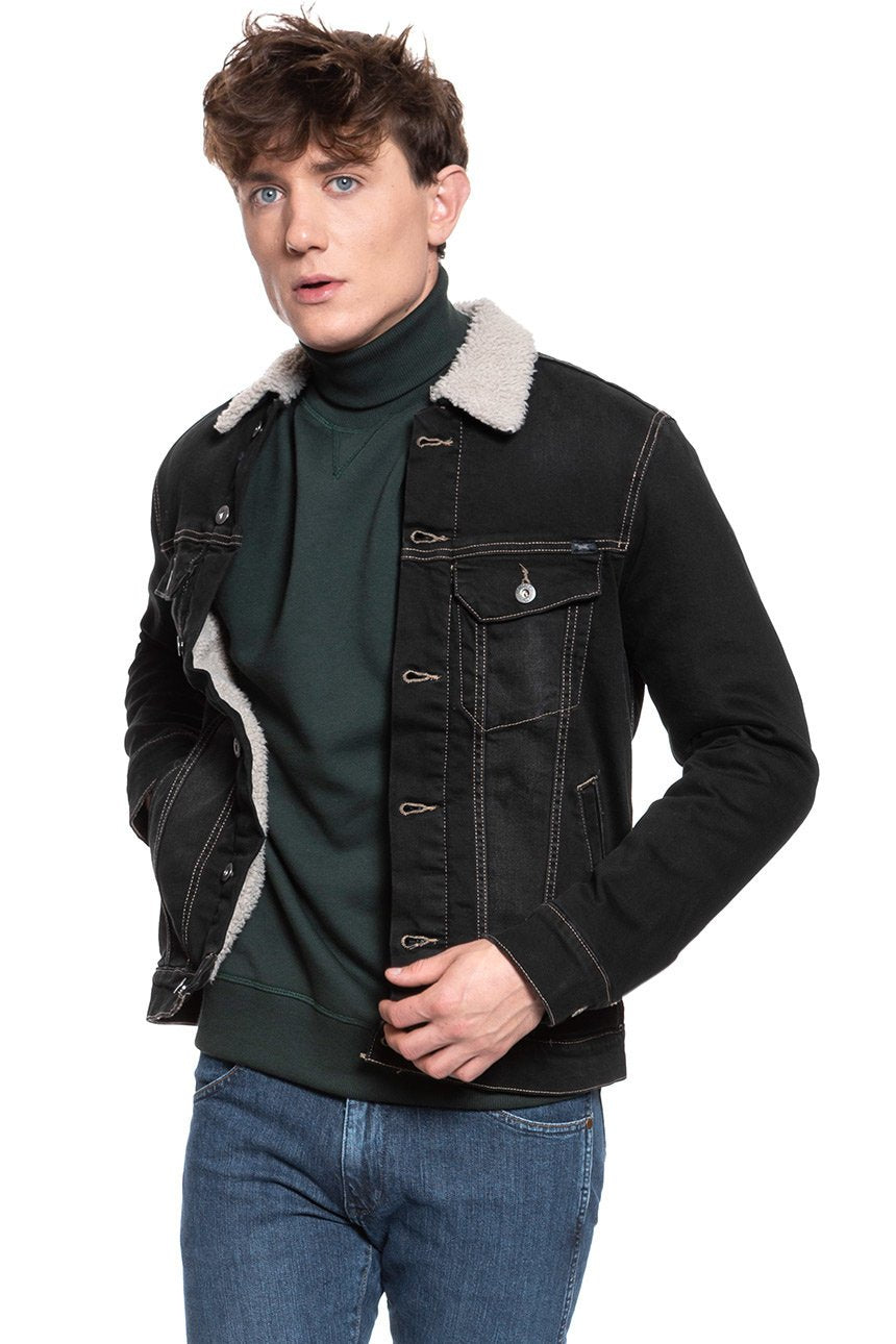 MUSTANG New York Shearling MĘSKA KURTKA PRZEJŚCIOWA DENIM BLACK 1008509 4000 982