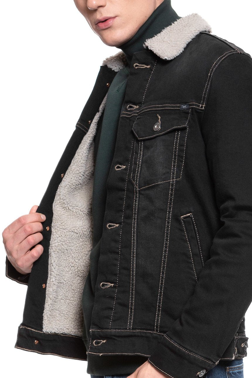 MUSTANG New York Shearling MĘSKA KURTKA PRZEJŚCIOWA DENIM BLACK 1008509 4000 982