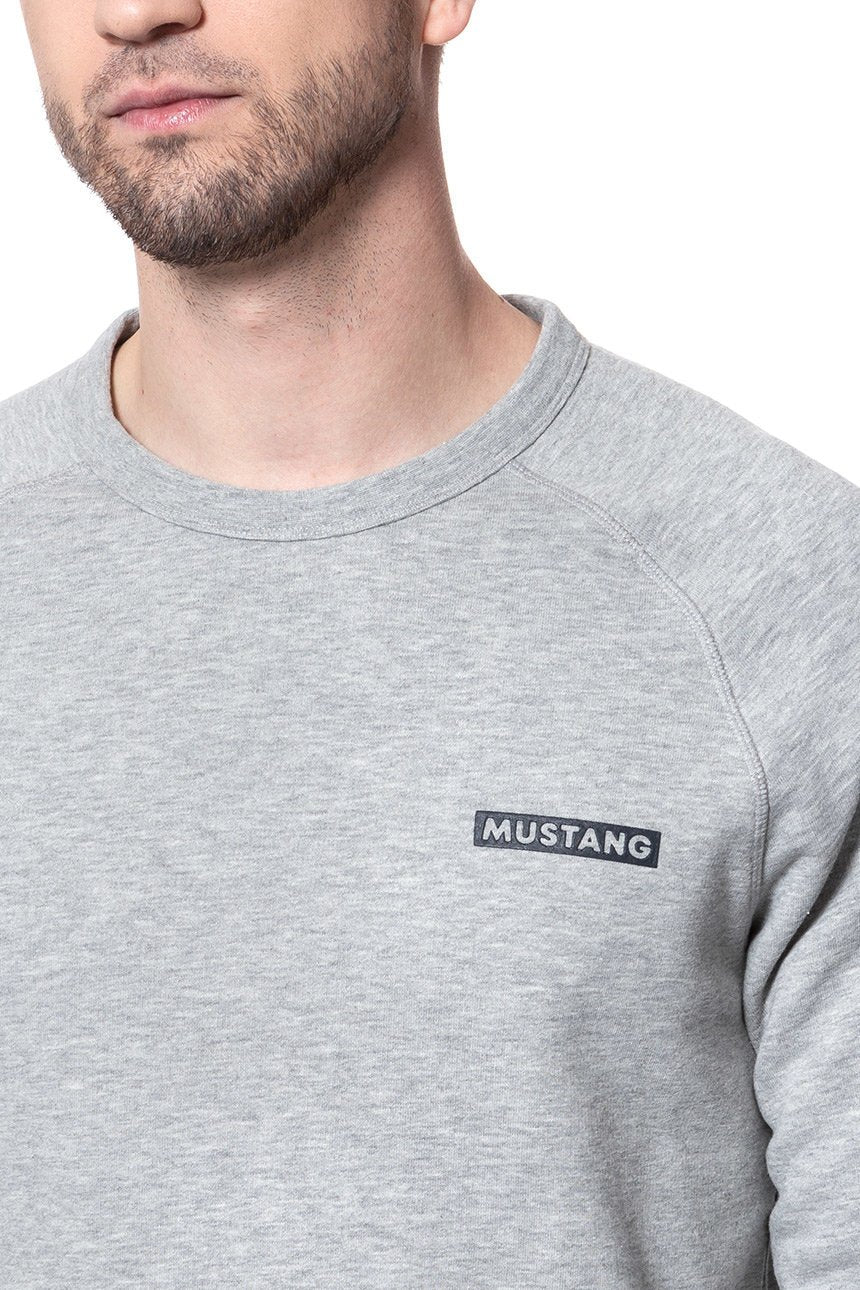 MĘSKA BLUZA MUSTANG BEN C SMALL LOGO MID GREY MELANGE 1008540 4140