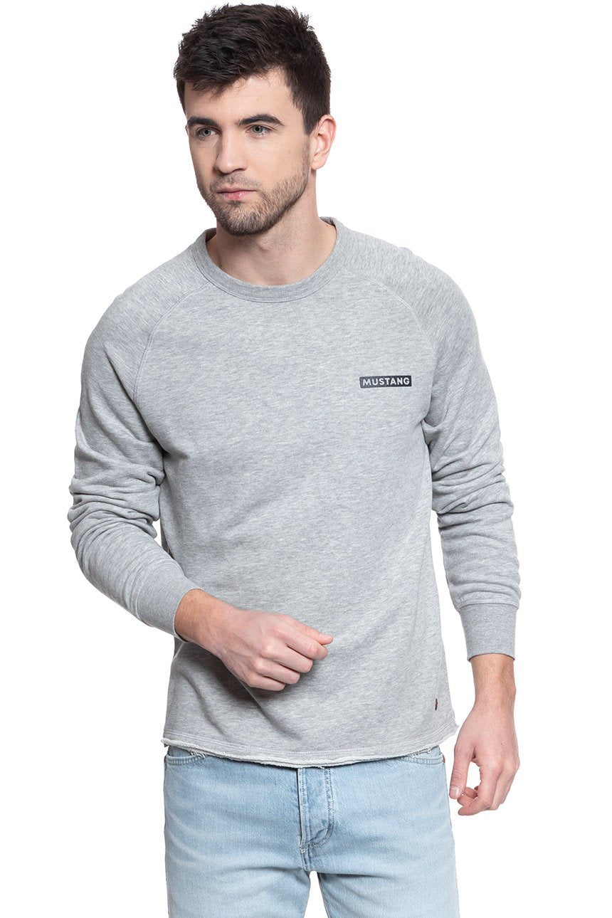 MĘSKA BLUZA MUSTANG BEN C SMALL LOGO MID GREY MELANGE 1008540 4140