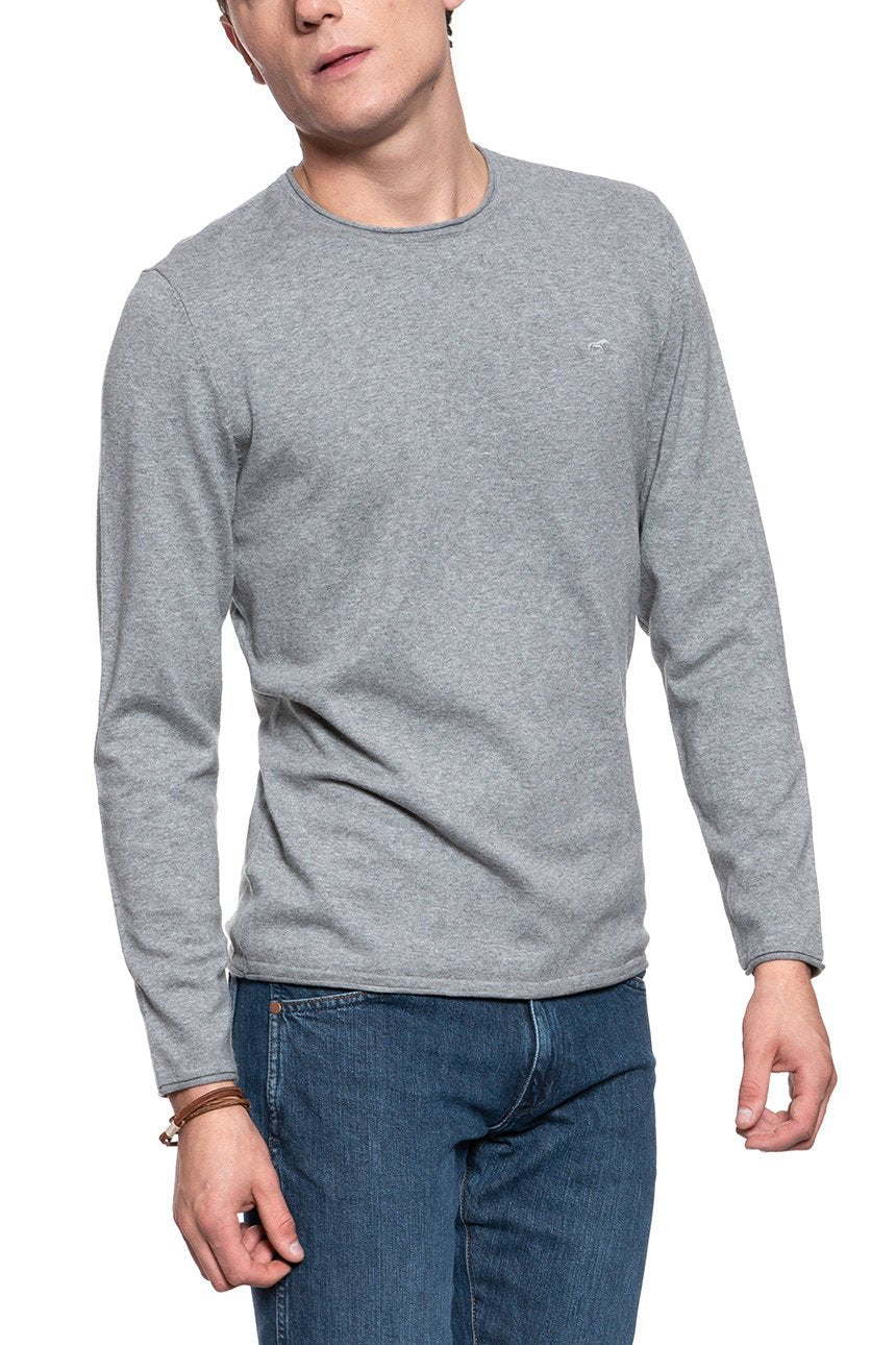 MĘSKI SWETER MUSTANG Emil C Rolledge MID GREY MELANGE 1008629 4140