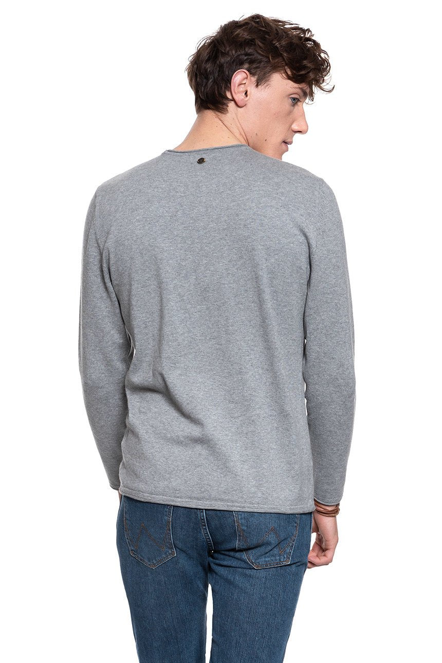 MĘSKI SWETER MUSTANG Emil C Rolledge MID GREY MELANGE 1008629 4140