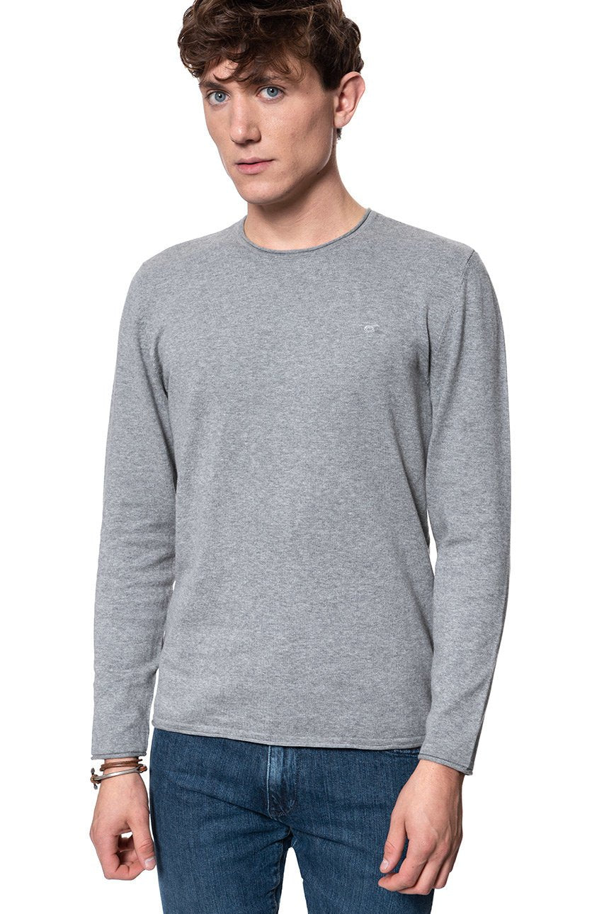 MĘSKI SWETER MUSTANG Emil C Rolledge MID GREY MELANGE 1008629 4140