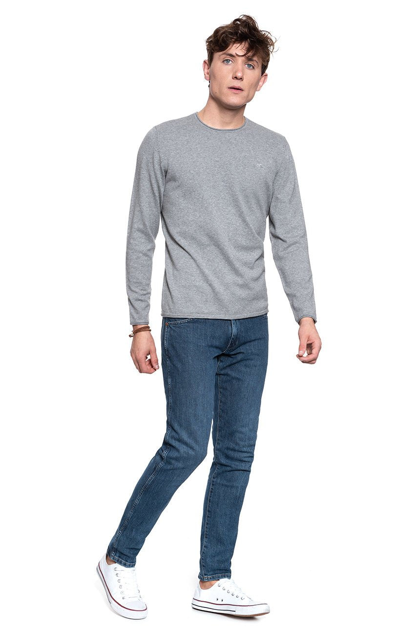 MĘSKI SWETER MUSTANG Emil C Rolledge MID GREY MELANGE 1008629 4140