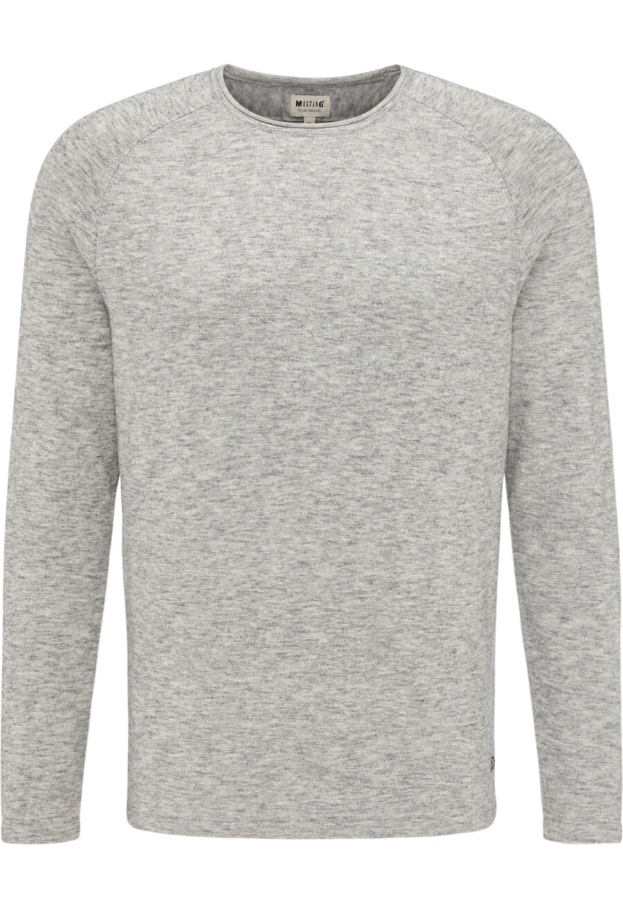 MUSTANG Emil C Raglan Light MĘSKI SWETER GREY MELANGE 1008630 4141