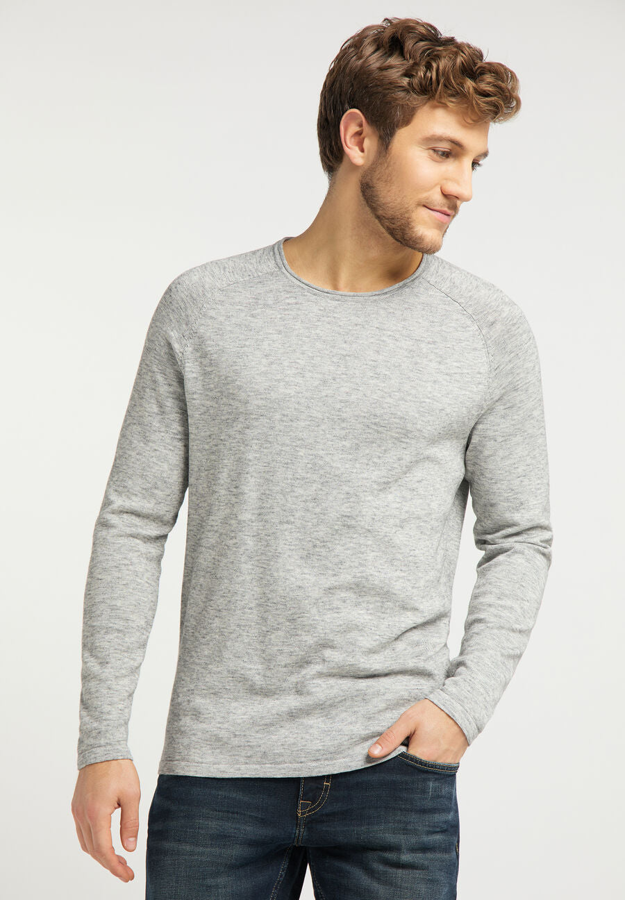 MUSTANG Emil C Raglan Light MĘSKI SWETER GREY MELANGE 1008630 4141