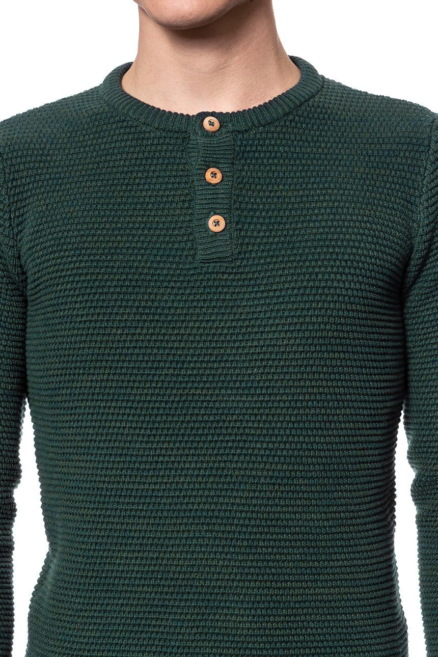 MĘSKI SWETER MUSTANG Emil C Henley GREEN GABLES 1008632 6432